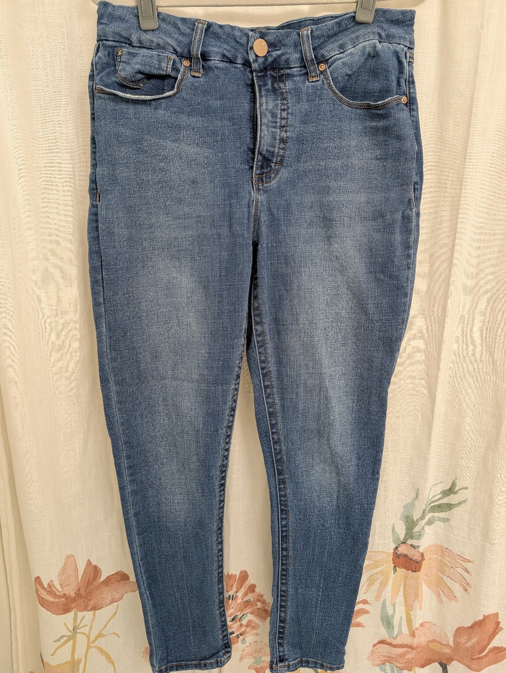 Seven7 High Rise Skinny Jeans Women’s Size 14 Medium Wash Stretch Denim